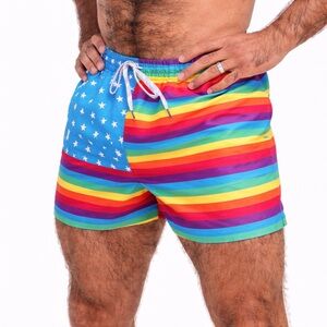 Chubbies Mens M 3” Love Is Loves Classic 0103 Swim Trunks Swimsuit men pride